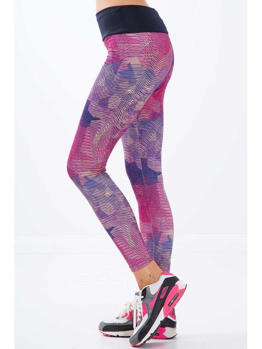 Pink and purple sports leggings H0011 - Online store - Boutique